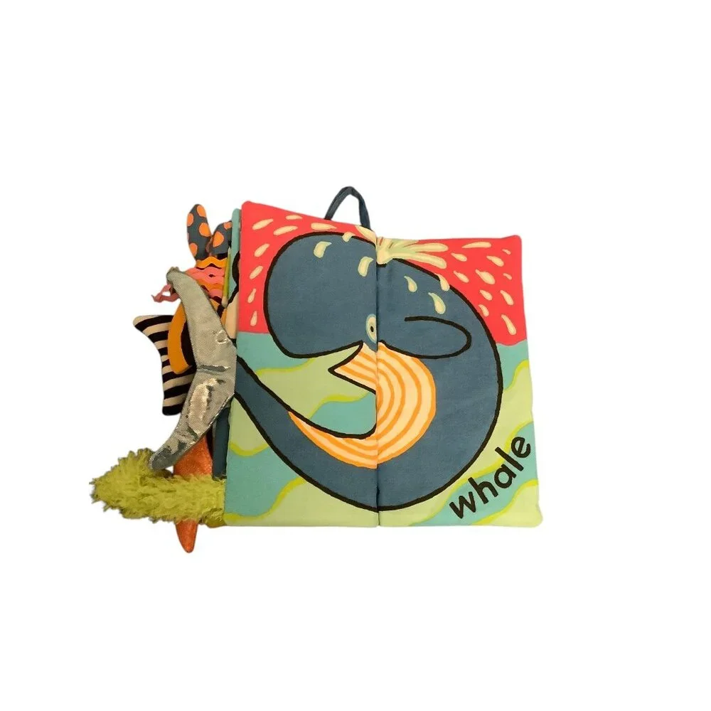 Jellycat Sea Tails Soft Fabric Baby Book With Interactive Textures‎ & Colors